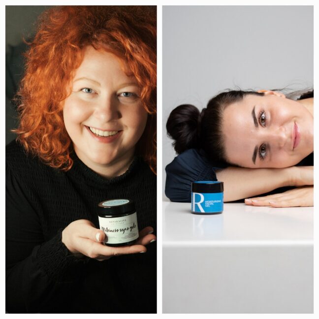 Dermatoloģiski radīta kosmētika bez hialuronskābes, bez smaržvielām un bez ilūzijām. Reparative dibinātājas Ingrīda Pulvere un Anete Ezeriņa