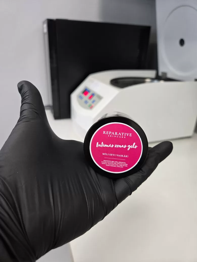 Reparative laboratorija- intimā gela ražošana ar aktivajām sastāvdaļām